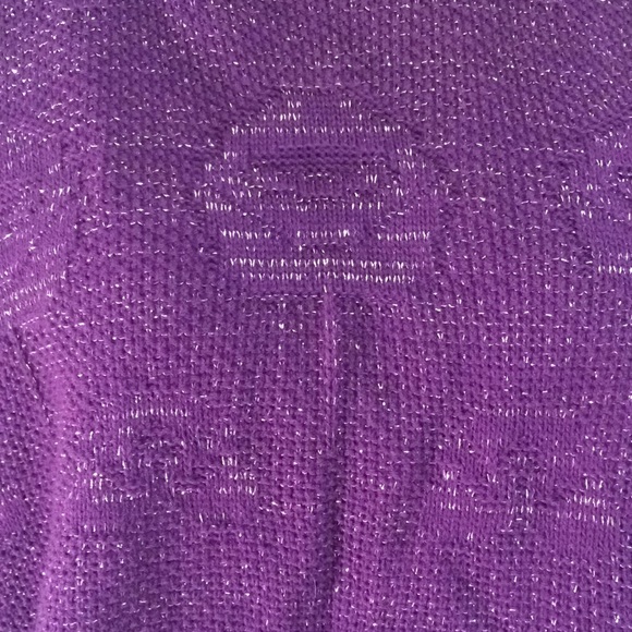 SOLD VTG ‘80s Purple and Silver Metallic Sweater - Picture 3 of 5